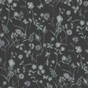 Abverkauf Tapete, schwarz, Blumen, ZON101, Amazone, Masureel