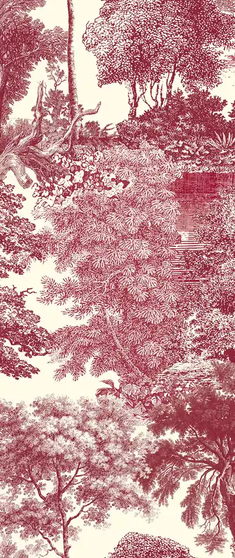 Fototapete, rot, Wald, Bäume, DGSAL1054-260, Amazone, Masureel Schnäppchen