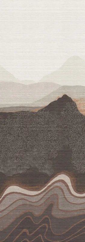 Bildtapete, grau-braun, Berglandschaft, DGZON2032-260, Amazone, Masureel Neue Kollektion