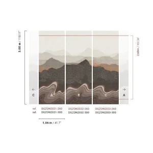 Bildtapete, grau-braun, Berglandschaft, DGZON2033-260, Amazone, Masureel Ausverkauf