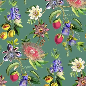 Beliebt Tapete, grün, Blumen, Passionsblume, 127918, Arboretum, Graham Brown Premium