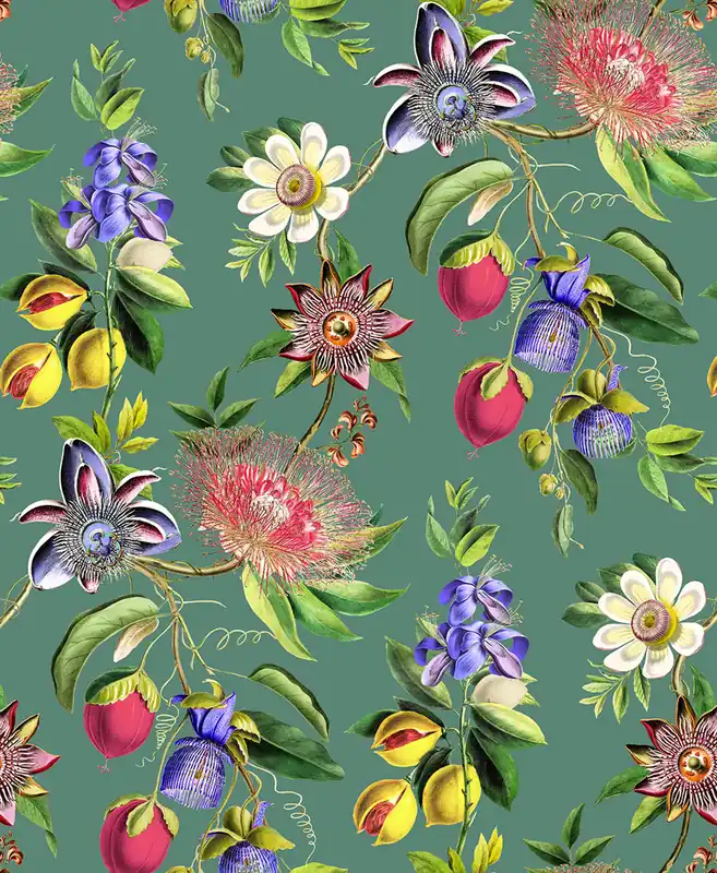 Beliebt Tapete, grün, Blumen, Passionsblume, 127918, Arboretum, Graham Brown Premium