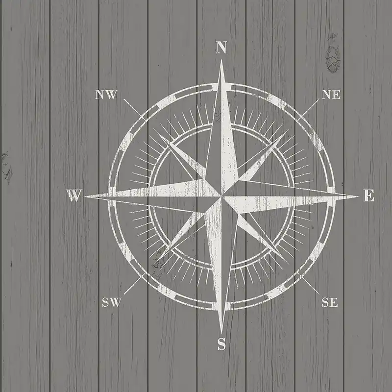 Markenprodukt Vliestapete, Kompass auf Holzbrettern 138976, Regatta Crew, Esta Home