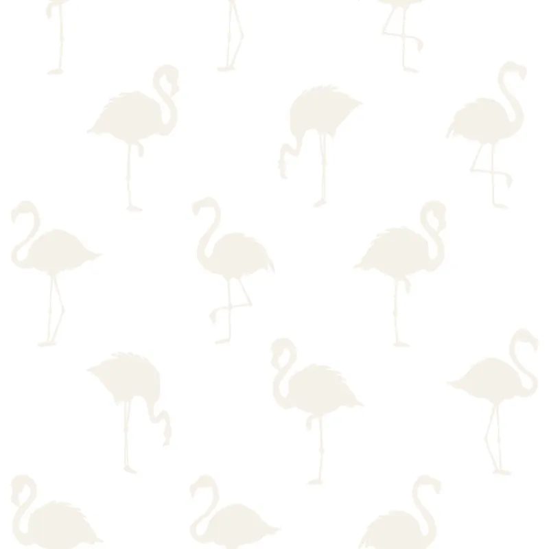 Sonderaktion Weiße Vliestapete mit metallischem Flamingo-Muster 138917, Little Bandits, Esta
