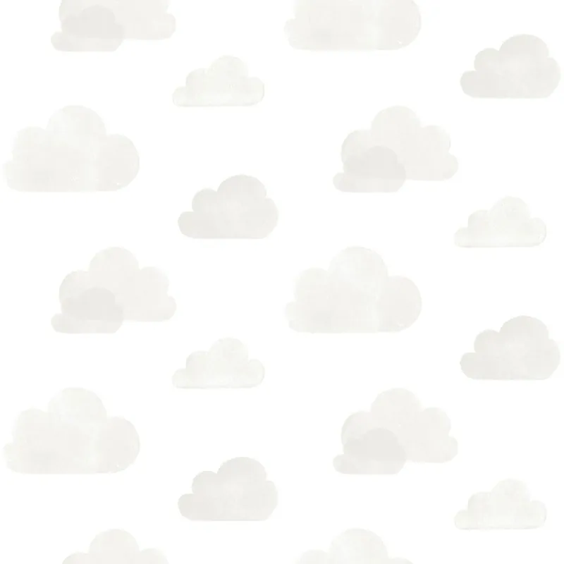 Sonderangebot Vliestapete weiß mit grauen Wolken 138945, Little Bandits, Esta