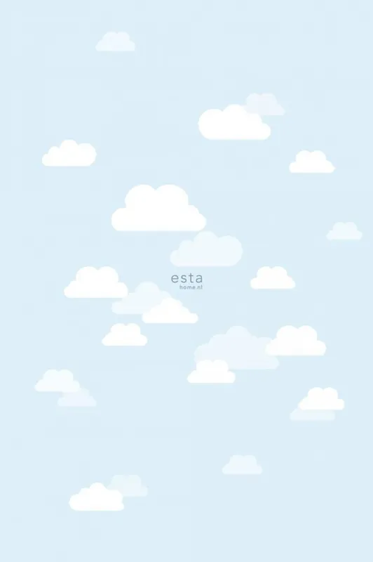 Vlies blaue Kindertapete mit weißen Wolken 158842, 1,86 x 2,79 m, Little Bandits, Esta Angebot