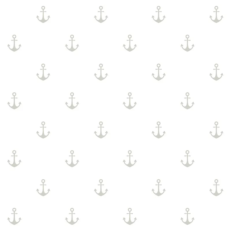 Vliestapete weiß, silberne Anker 138964, Regatta Crew, Esta Home Neu Im Sortiment
