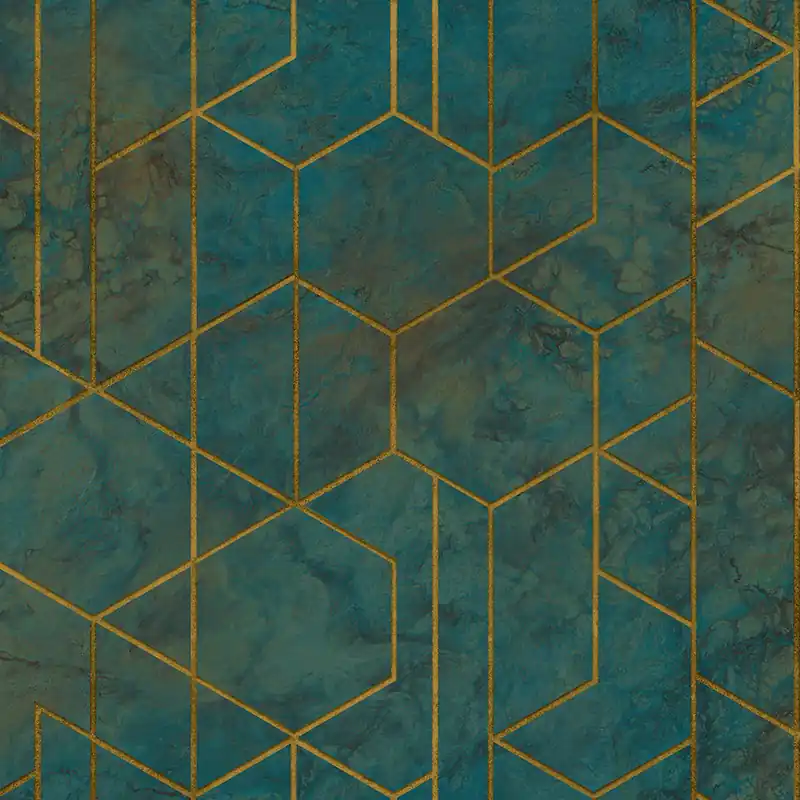 Geometrische marmorierte grüne Vliestapete für die Wand WL2501, Wanderlust, Grandeco Ausverkauf