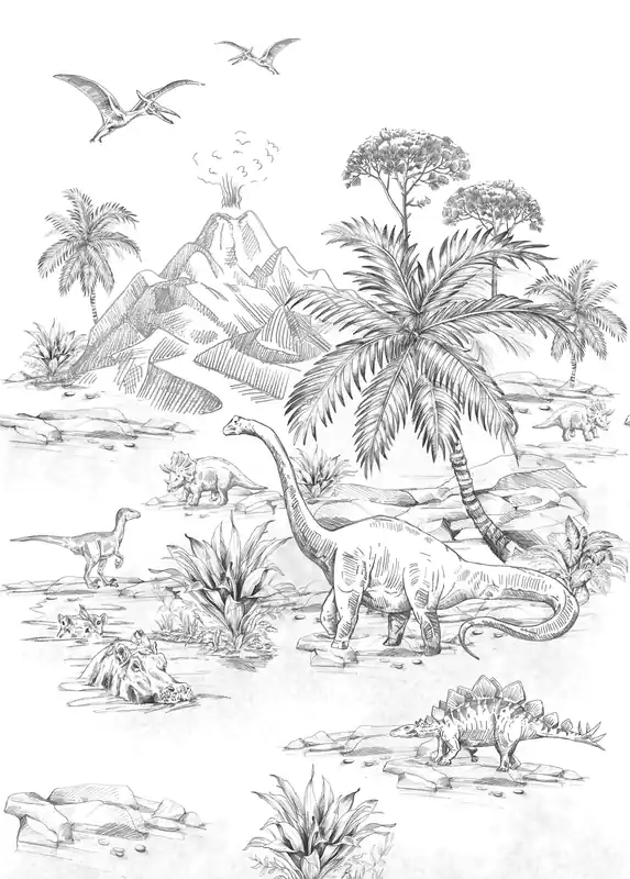 Geprüft Kinder-Fototapete mit Dinosauriern, 159237, To the Moon and Back, Esta Home