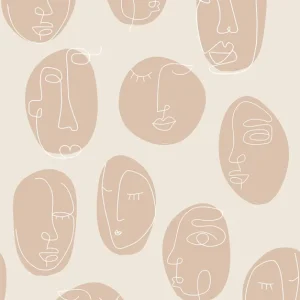 Grafische Vliestapete, beige, 159252, Bloom, Esta Home Sichere Zahlung