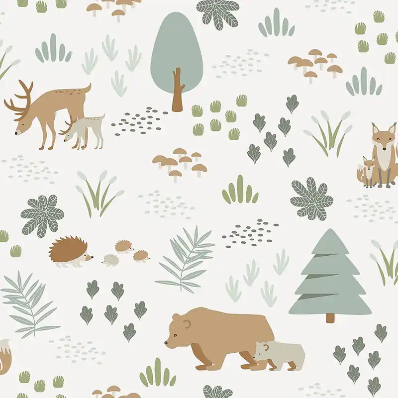 Kinder-Vliestapete für die Wand Tiere im Wald 139247, Forest Friends, Esta Neuheit