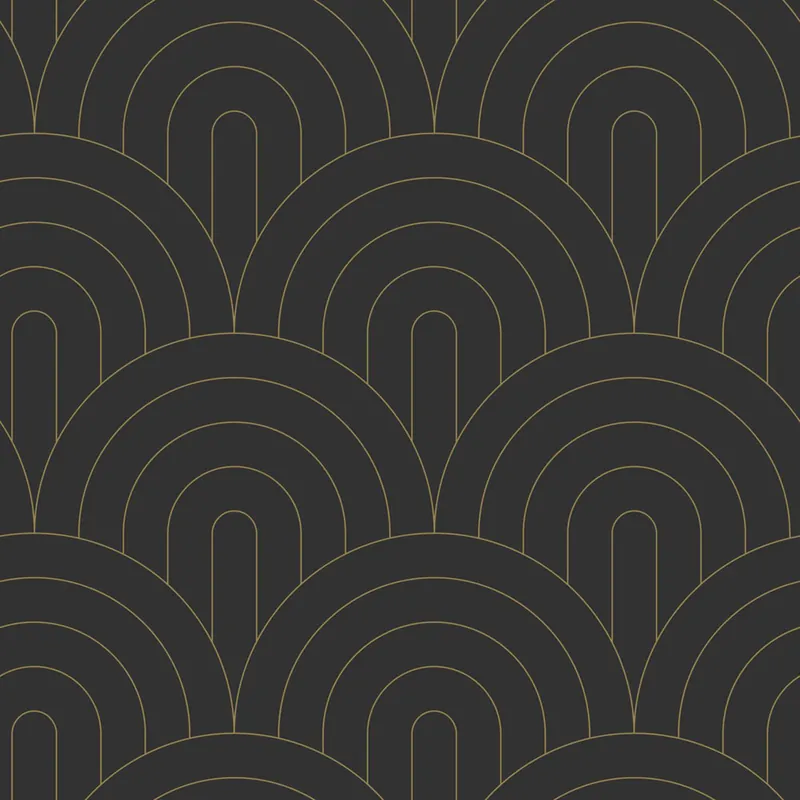 Echt Vliestapete, Art deco, schwarz-gold, 139742, Bloom, Esta Home