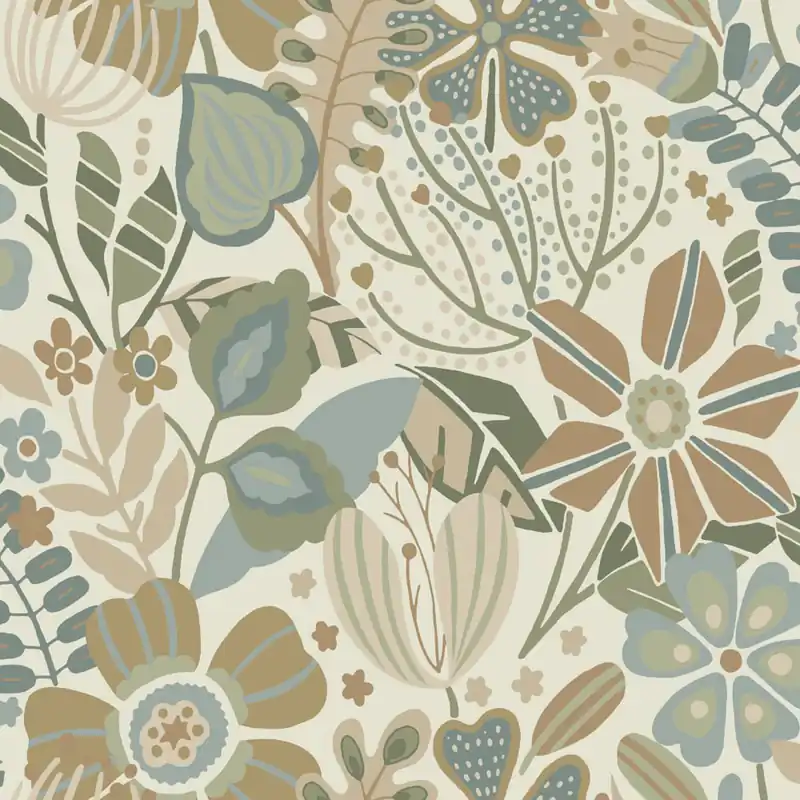 Direktkauf Florale Vliestapete, braun-grün, 139676, Bloom, Esta Home