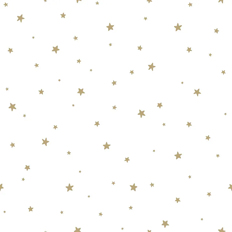 Expressversand Vliestapete weiß mit goldenen Sternen 139259, Forest Friends, Esta