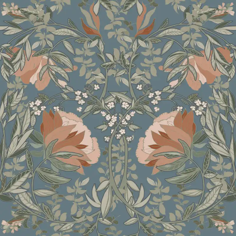 Florale Vliestapete, blau, 139643, Bloom, Esta Home Knallerangebot