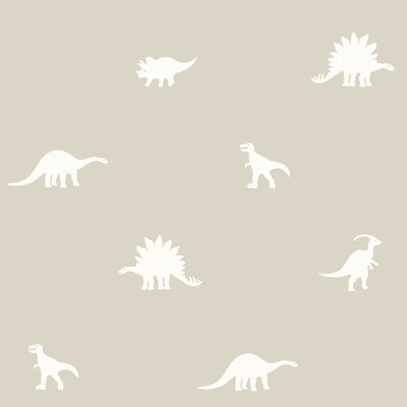 Beige Kindertapete mit Dinosauriern 139508, To the Moon and Back, Esta Home Top-Seller