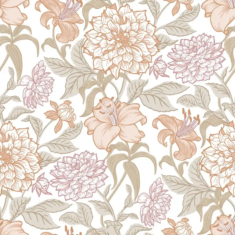 Florale Vliestapete, grün-beige, 139612, Bloom, Esta Home Neue Kollektion