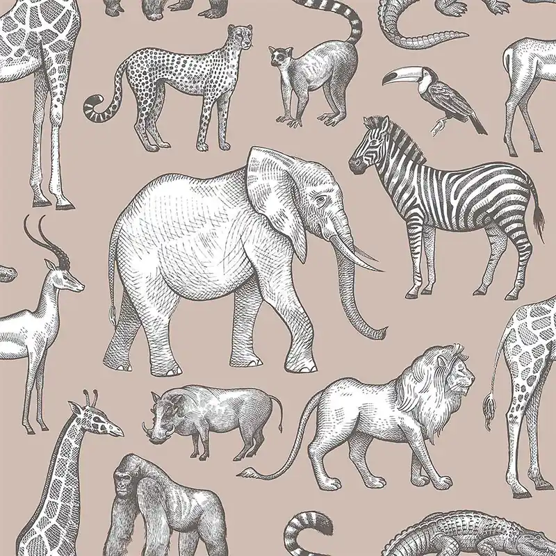 Altrosa Vliestapete Tiere aus Afrika 139271, Forest Friends, Esta Geprüft