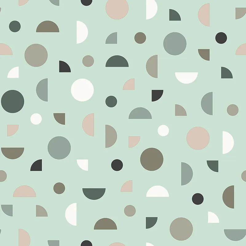 Grüne Vliestapete für die Wand, bunte geometrische Formen 139279, Forest Friends, Esta Nur Für Kurze Zeit