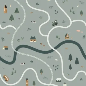 Solange Der Vorrat Reicht Wandbilder Bauernhof, Straßen, Traktoren 159056, 200 x 279 cm, Forest Friends, Esta