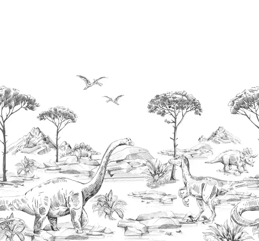 Letzte Chance Wandbilder Dinosaurier 159063, 300 x 279 cm, Forest Friends, Esta