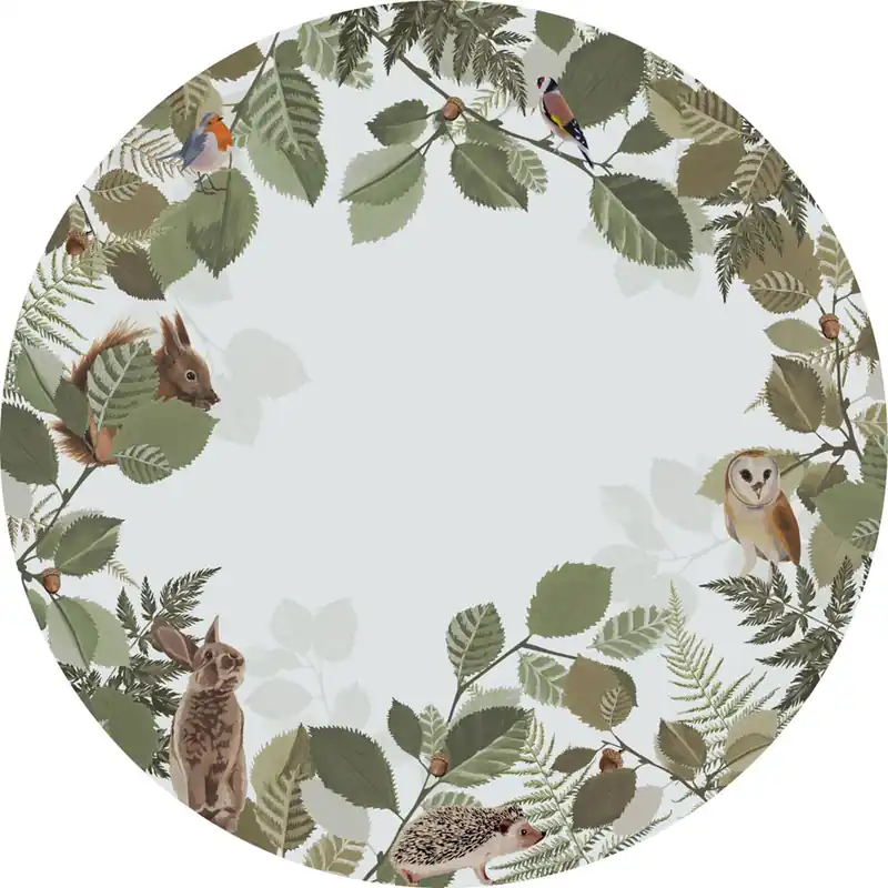 Selbstklebende kreisförmige Tapete Waldtiere 159069, Durchmesser 70 cm, Forest Friends, Esta Neu