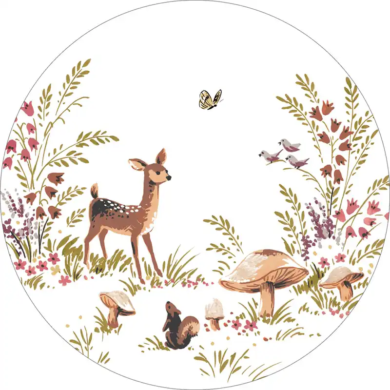 Selbstklebende kreisförmige Tapete Waldtiere 159074, Durchmesser 70 cm, Forest Friends, Esta Saisonangebot
