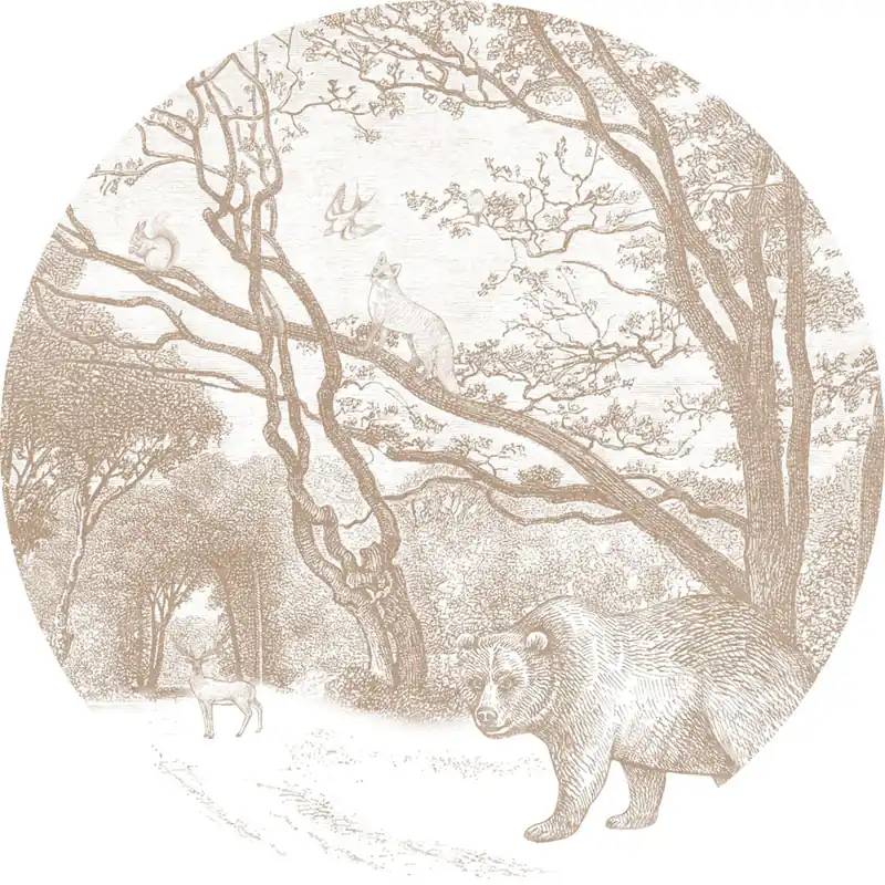 Selbstklebende kreisförmige Tapete Waldtiere 159072, Durchmesser 70 cm, Forest Friends, Esta Sale