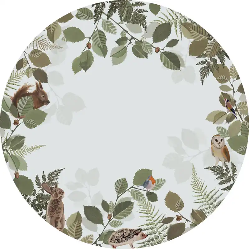 Selbstklebende kreisförmige Tapete Waldtiere, Wald 159082, Durchmesser 140 cm, Forest Friends, Esta Solange Der Vorrat Reicht