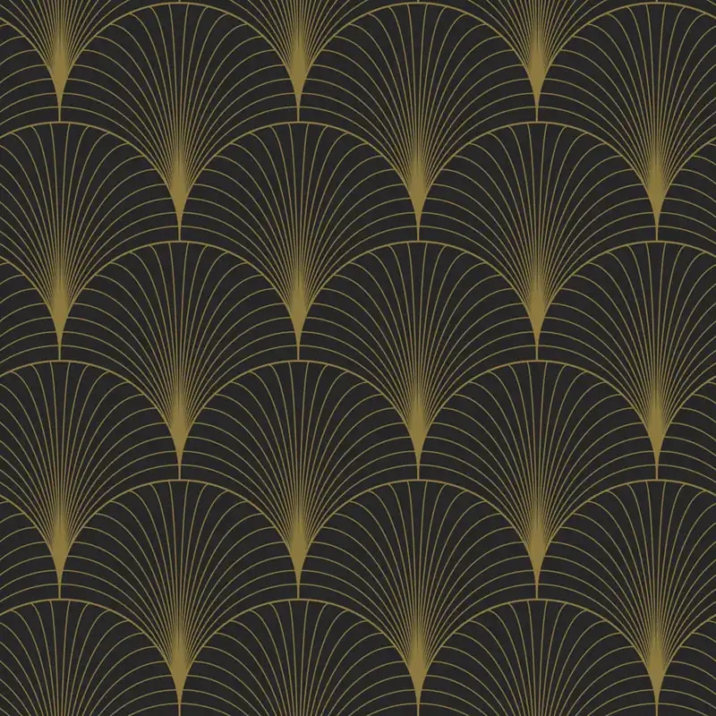 Vliestapete, Art deco, schwarz-gold, 139457, Bloom, Esta Home Wochenendangebot