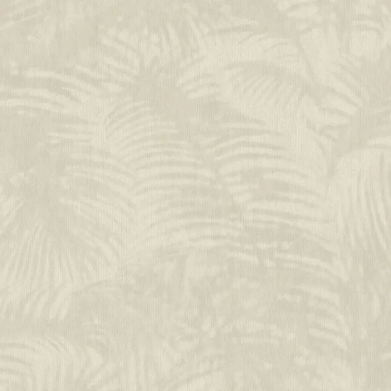 Billig Grau-beige Vliestapete mit tropischen Blättern 317300, Oasis, Eijffinger