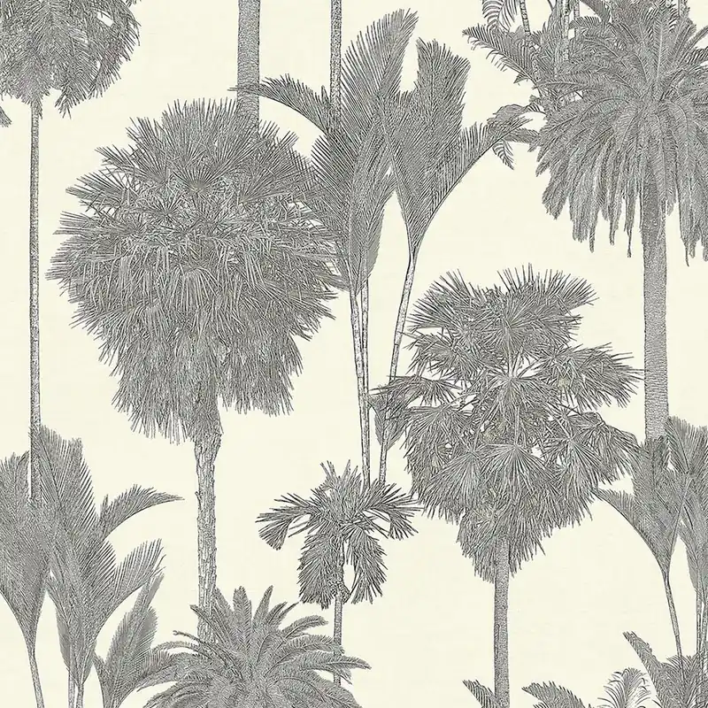 Schwarz-weiße Vliestapete für die Wand Oase, Palmen 317326, Oasis, Eijffinger Beliebt