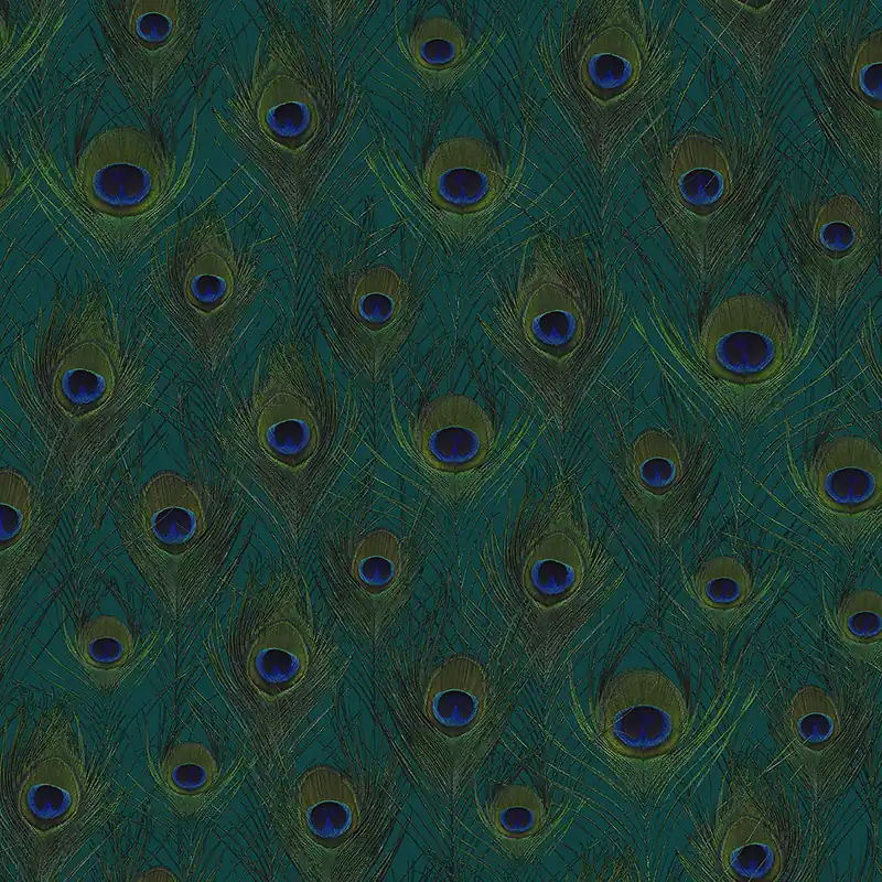 Grüne Vliestapete für die Wand mit Pfauenfedern 347764, Luxury Skins, Origin Schnäppchen