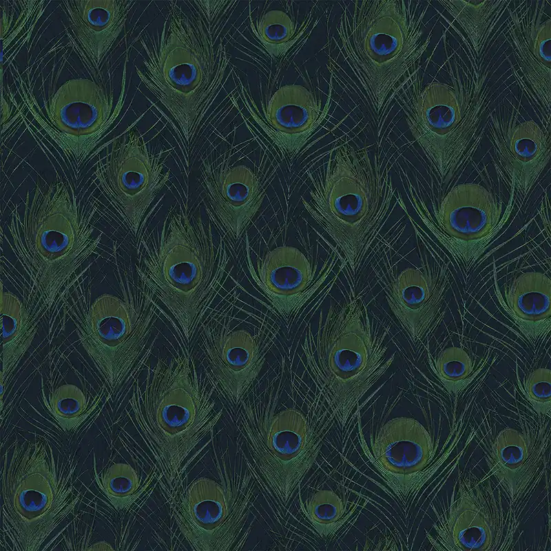 Sonderangebot Blaue Vliestapete für die Wand mit Pfauenfedern 347766, Luxury Skins, Origin