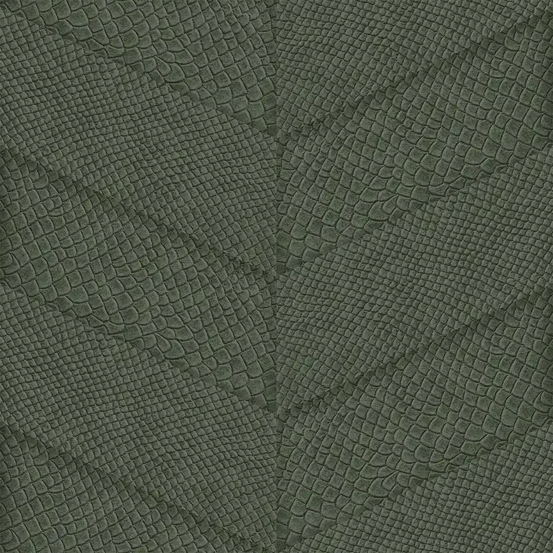 Preiswert Grüne Vliestapete, Parkett-Ledermuster 347793, Luxury Skins, Origin