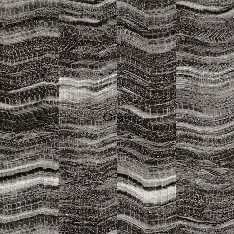 Vliestapete, Muster grau-schwarze Marmorfliese 337250, Matières - Stone, Origin Finale Aktion