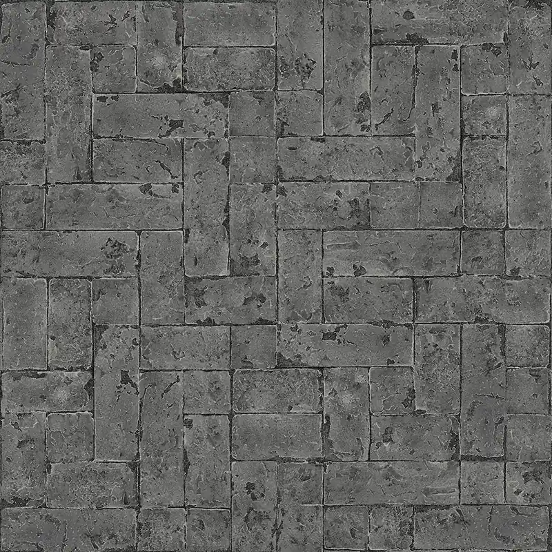 Begrenztes Angebot Dunkelgraue Vliestapete für die Wand, Imitation von Steinverkleidung 347571, Matières - Stone, Origin