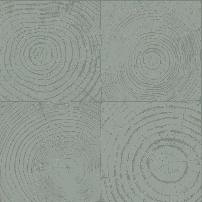 Tapete in grüner Holzoptik mit Jahresringen, 347547, Matières - Wood, Origin Meistverkauft