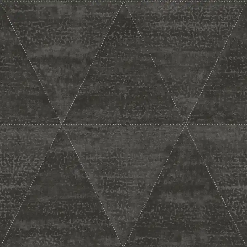 Begrenztes Angebot Grau-schwarze Metallic-Vliestapete, Imitation von Metalldreiecken 337605, Matières - Metal, Origin