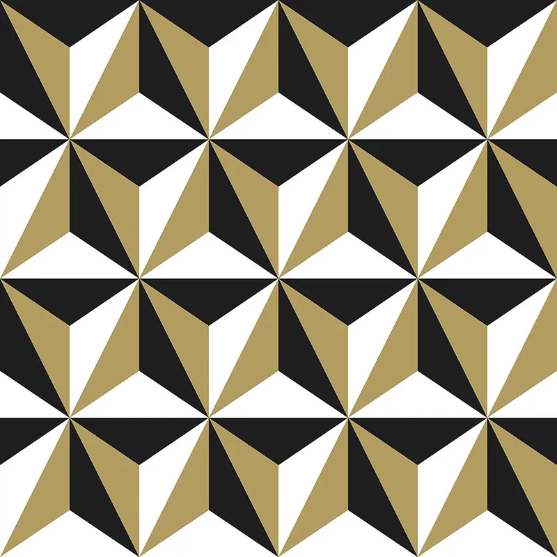 Solange Der Vorrat Reicht 3d Tapete für die Wand, geometrisches Sternmuster 139118, Black & White, Esta
