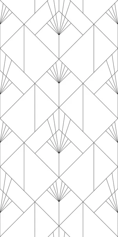 Abverkauf Vlies Fototapete, schwarz-weißes geometrisches Art-Deco-Muster 158934, 150x300cm, Black & White, Esta