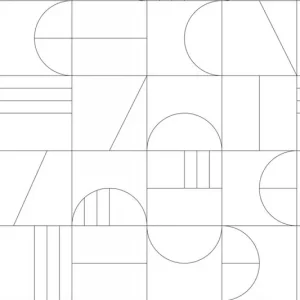 Zertifiziert Vlies Fototapete, schwarz-weißes geometrisches Muster 158938, 200x300cm, Black & White, Esta