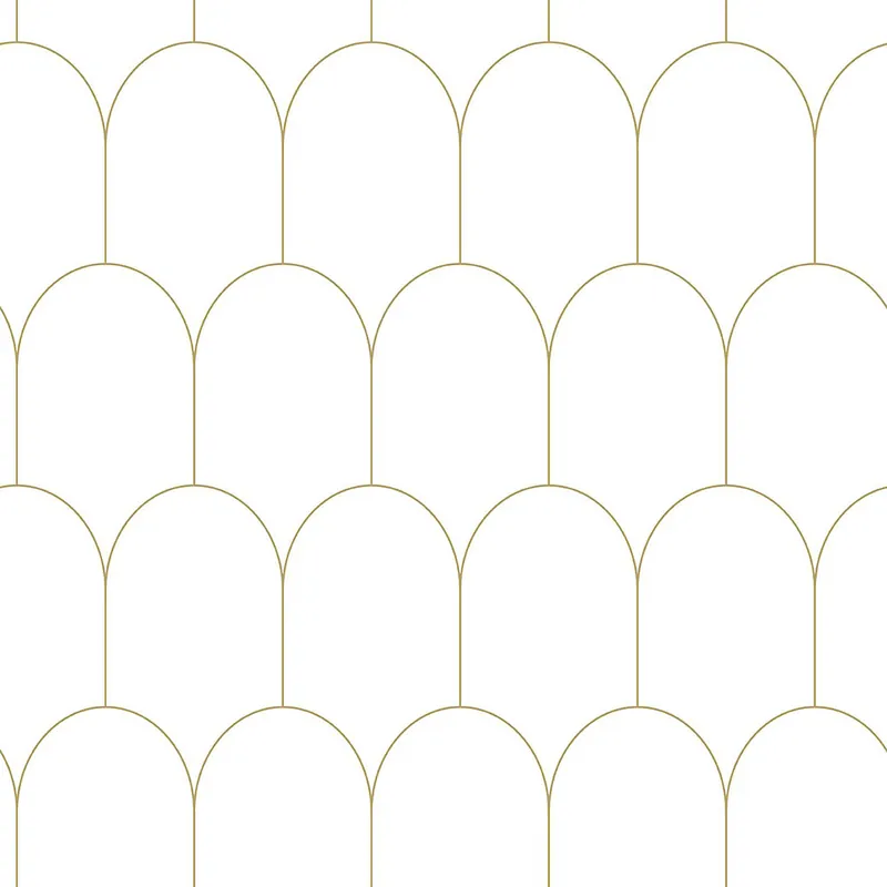 Saisonangebot Weiße Vliestapete, geometrisches Bogenmuster 139139, Art Deco, Esta