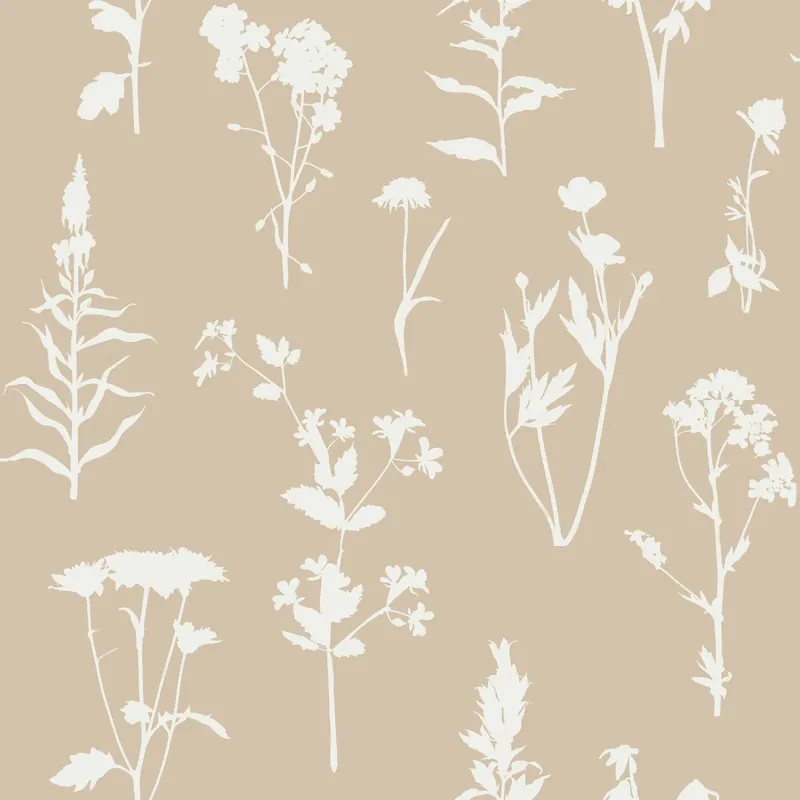 Beige Vliestapete, Blumen, Blätter, 139484, Vintage Flowers, Esta Home Online Kaufen
