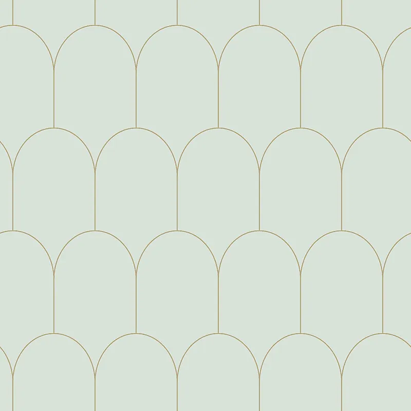 Menthol Vliestapete, geometrisches Bogenmuster 139202, Art Deco, Esta Sonderangebot