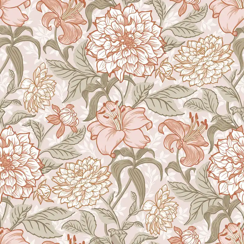 Highlight Beige florale Vliestapete, 139479, Vintage Flowers, Esta Home