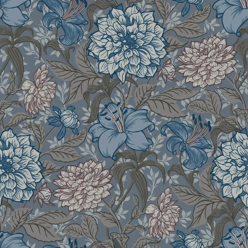 Graue florale Vliestapete, 139480, Vintage Flowers, Esta Home Knallerangebot