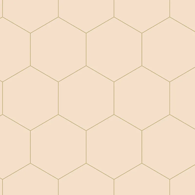 Super-Preis Beige Vliestapete, geometrisches Muster aus Sechsecken 139226, Art Deco, Esta