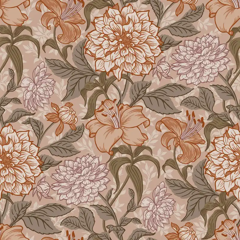 Beige florale Vliestapete, 139380, Vintage Flowers, Esta Home Versand Am Gleichen Tag