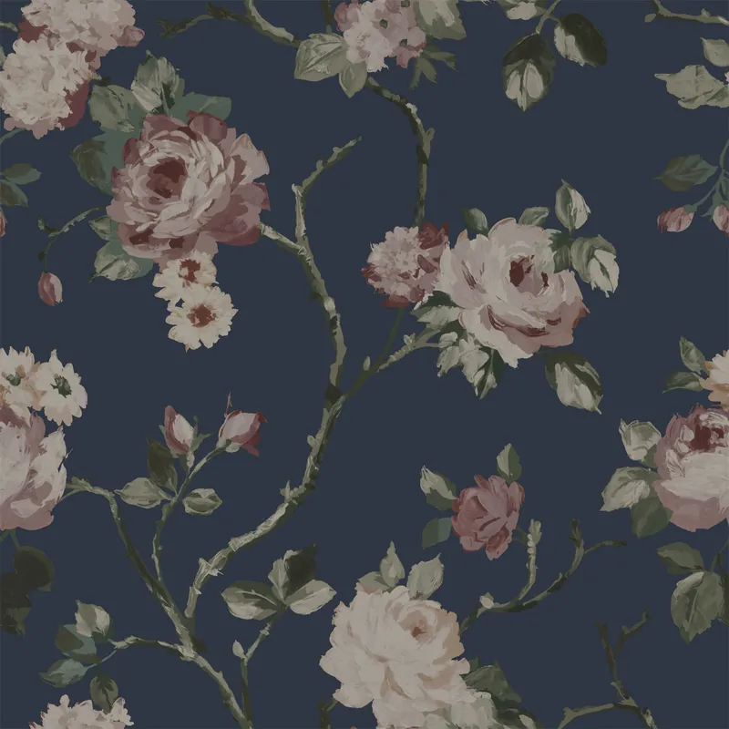 Heißes Angebot Blaue florale Vliestapete, 139409, Vintage Flowers, Esta Home